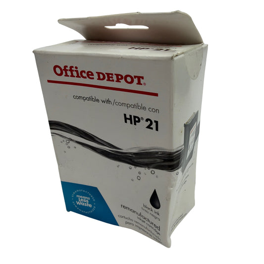 Office Depot Remanufactured Black Ink Cartridge for HP 21 OD221 – Sealed Box