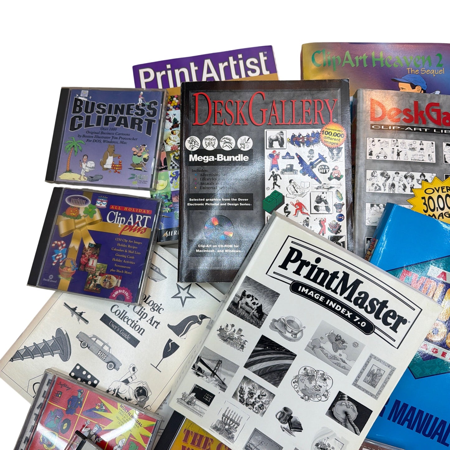 40 lb Lot Vintage Clip Art & Font CD-ROM Software – Arts & Letters, MasterClips