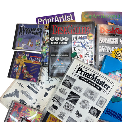 40 lb Lot Vintage Clip Art & Font CD-ROM Software – Arts & Letters, MasterClips