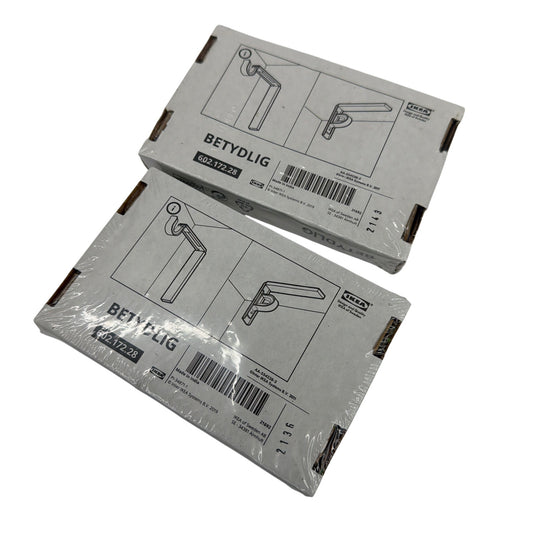 Lot of 2 IKEA BETYDLIG Wall/Ceiling Curtain Rod Brackets Black 602.172.28 New