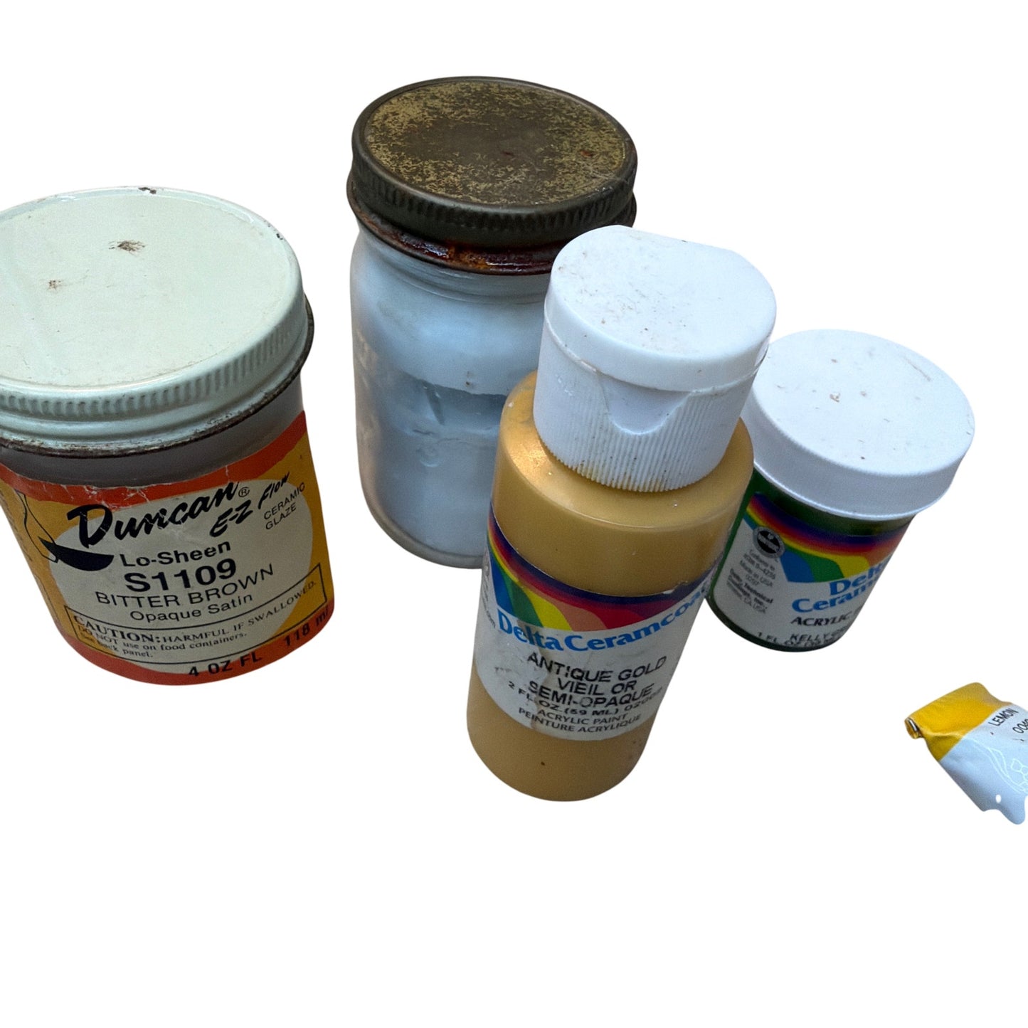 Vintage Tri-Chem Liquid Embroidery Paint Lot with Mayco Stains Duncan Glaze