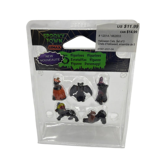 Lemax Spooky Town Halloween Cats Set of 5 Figurines 12014 2021 New Sealed