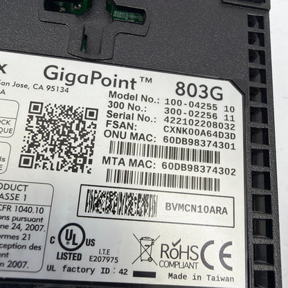 Calix GigaPoint 803G GPON Fiber ONT with Power Adapter