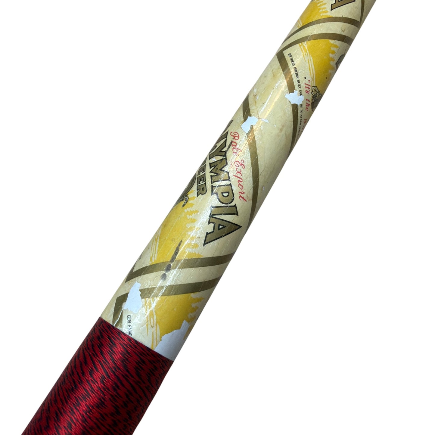 Olympia Two-Piece Pool Cue 56.5in Select Maple Shaft Red Wrap Needs Tip
