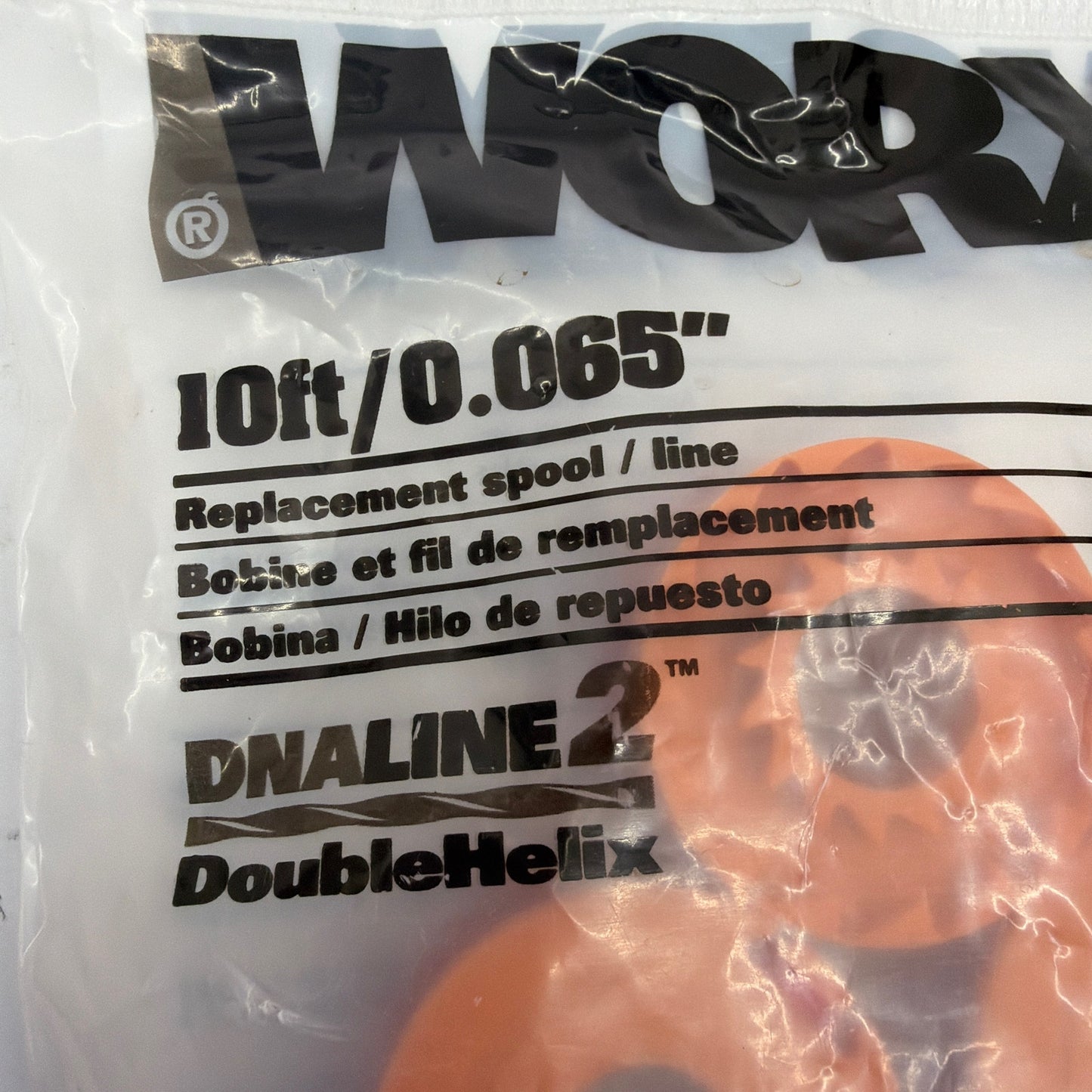 WORX WA0010 DNA2 DoubleHelix Replacement Trimmer Spool Line 0.065 in 10 ft Multi