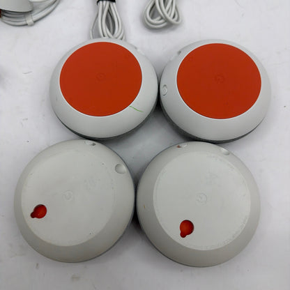 Lot of 4 Google Home Mini Smart Speakers Mixed Models Micro-USB and Barrel Power