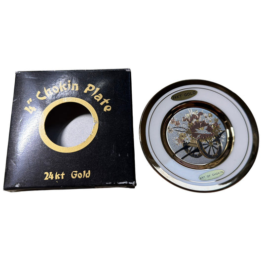 Art of Chokin 4" 24kt Gold Decorative Plate CP-51 with Box
