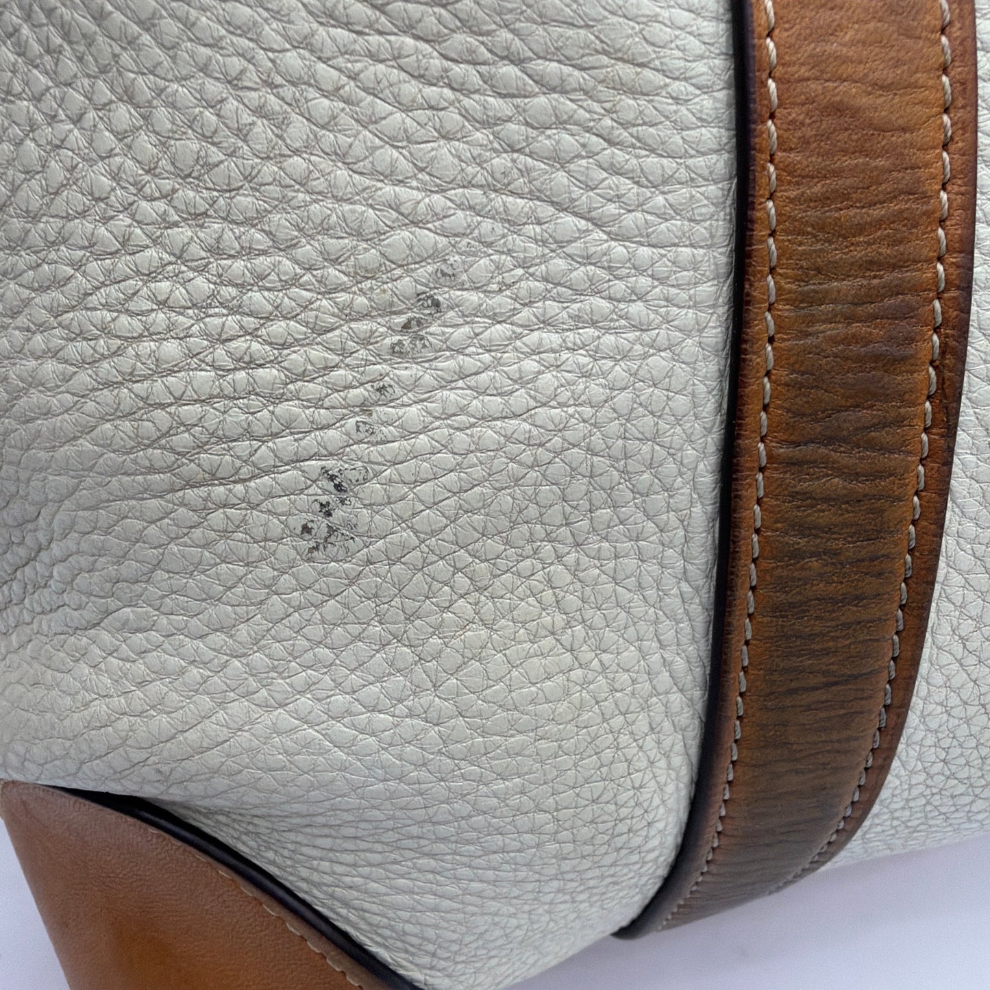 Ghurka Cavalier II No. 97 Weekender Duffel Bag Cream Leather Tan Trim