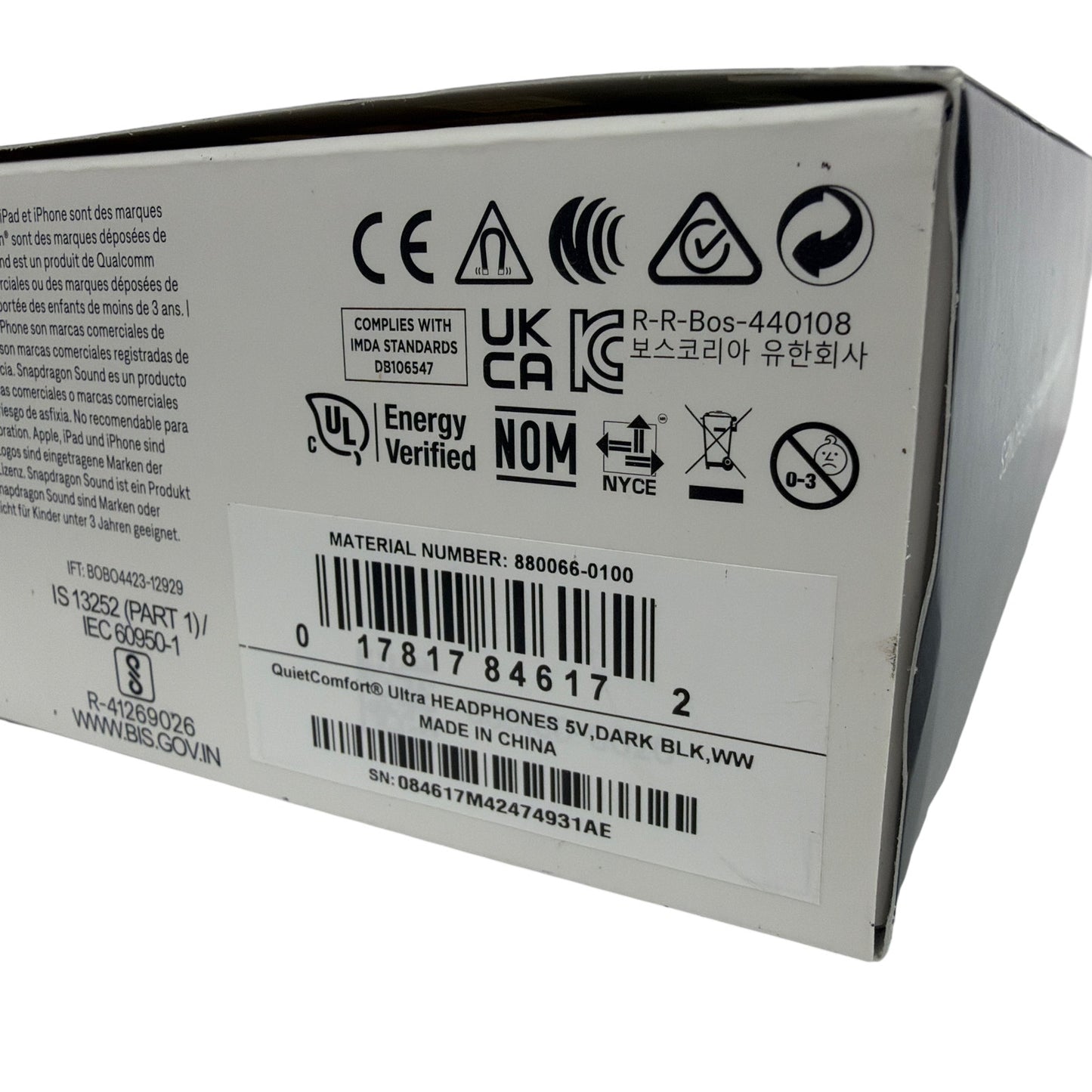 Bose QuietComfort Ultra Headphones Dark Black with Case & Box