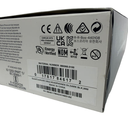 Bose QuietComfort Ultra Headphones Dark Black with Case & Box