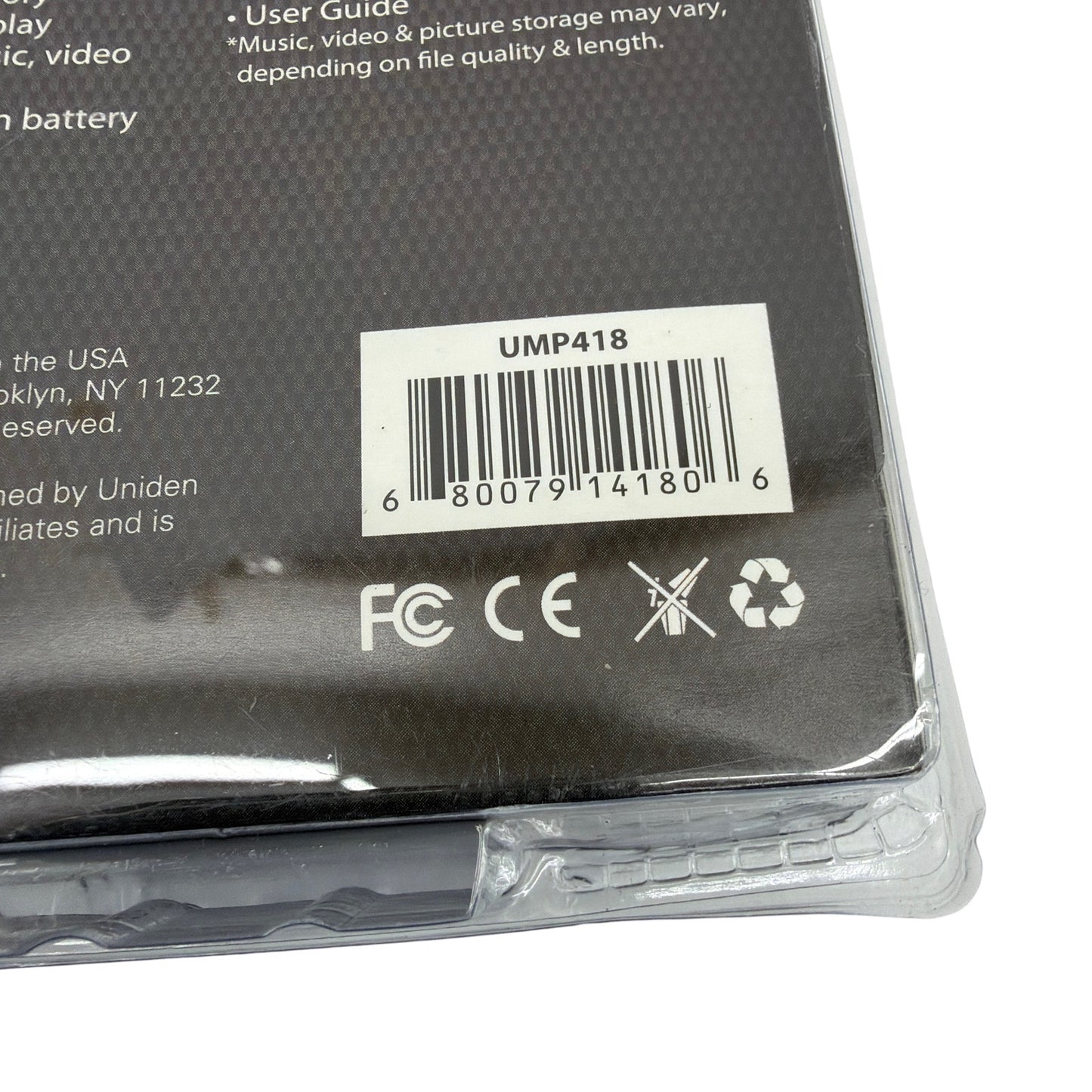 Uniden UMP418 4GB Music & Video Player Blue