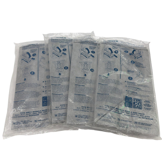 Oreck Type CC Vacuum Bags (Lot of 4) — Genuine SaniSeal for XL/Bag Dock Models