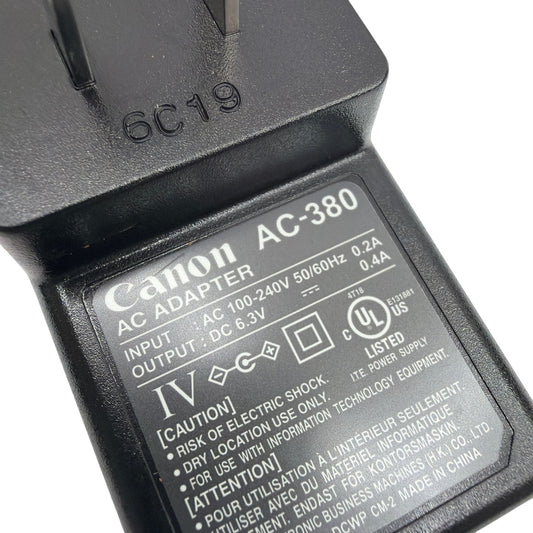 Canon AC-380 AC Adapter 6.3V 0.4A OEM Power Supply - Tested Working