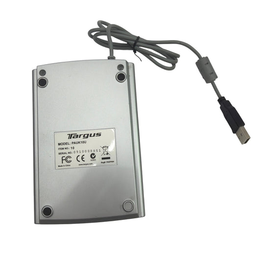 Targus PAUK10U USB Numeric Keypad with 2-Port USB Hub Silver