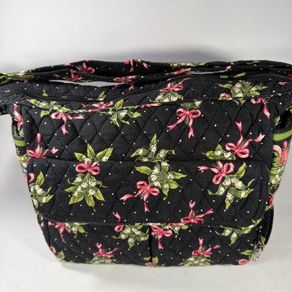 Vera Bradley Quilted Shoulder Bag Floral Bow Print Approx 12x6x10