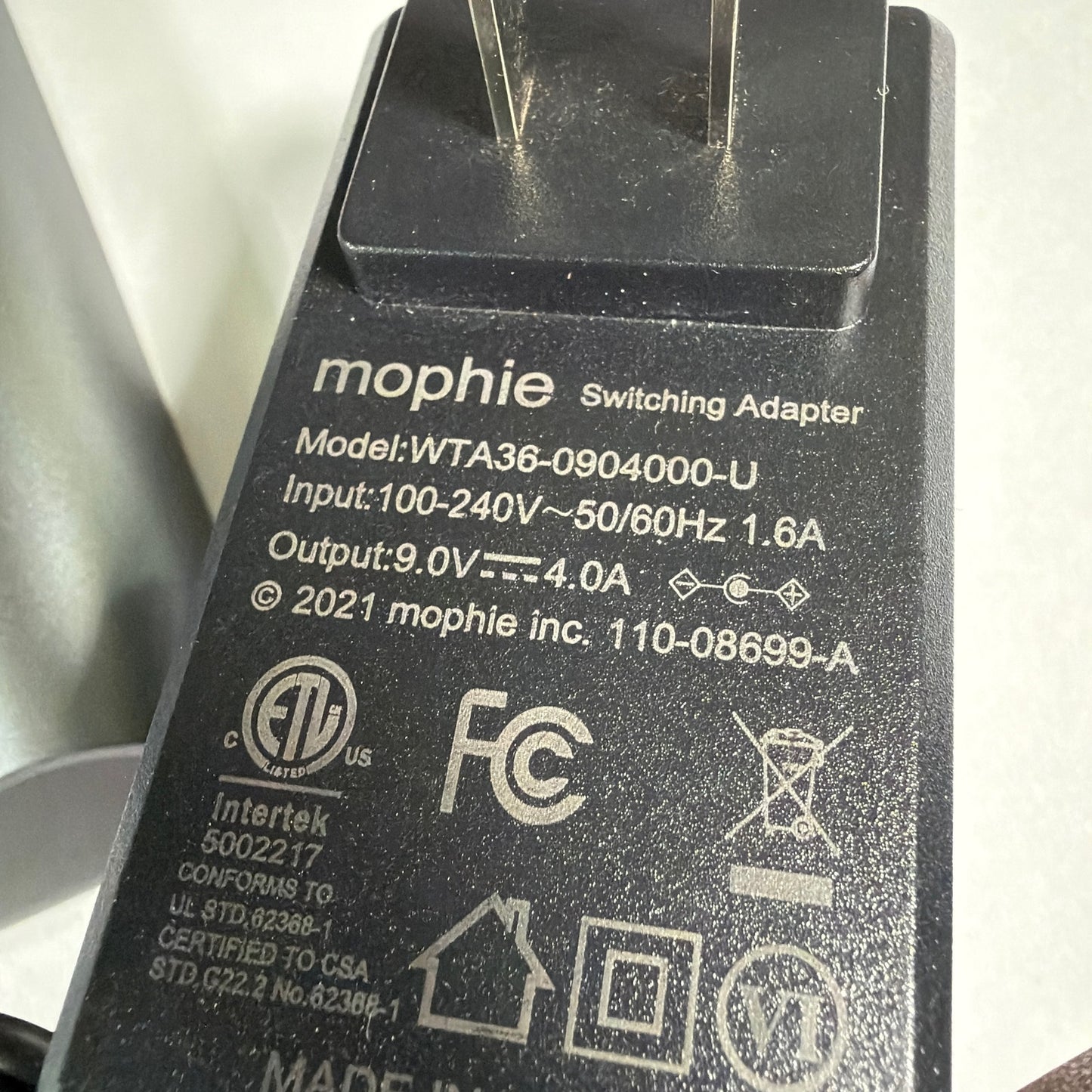 mophie Powerstation Wireless Dock MPWD-10K Charging Station w/ AC Adapter Tested