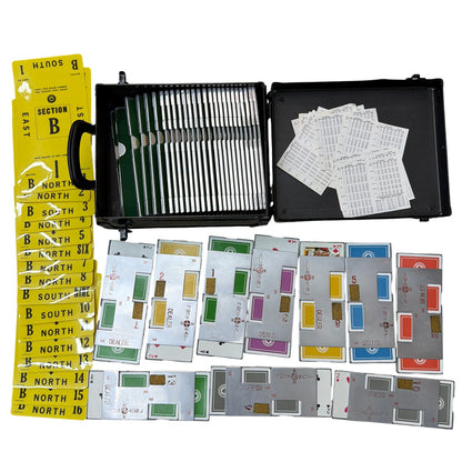 Vintage Duplicate Bridge Tournament Set – 36 Aluminum Boards, 16 Table Cards