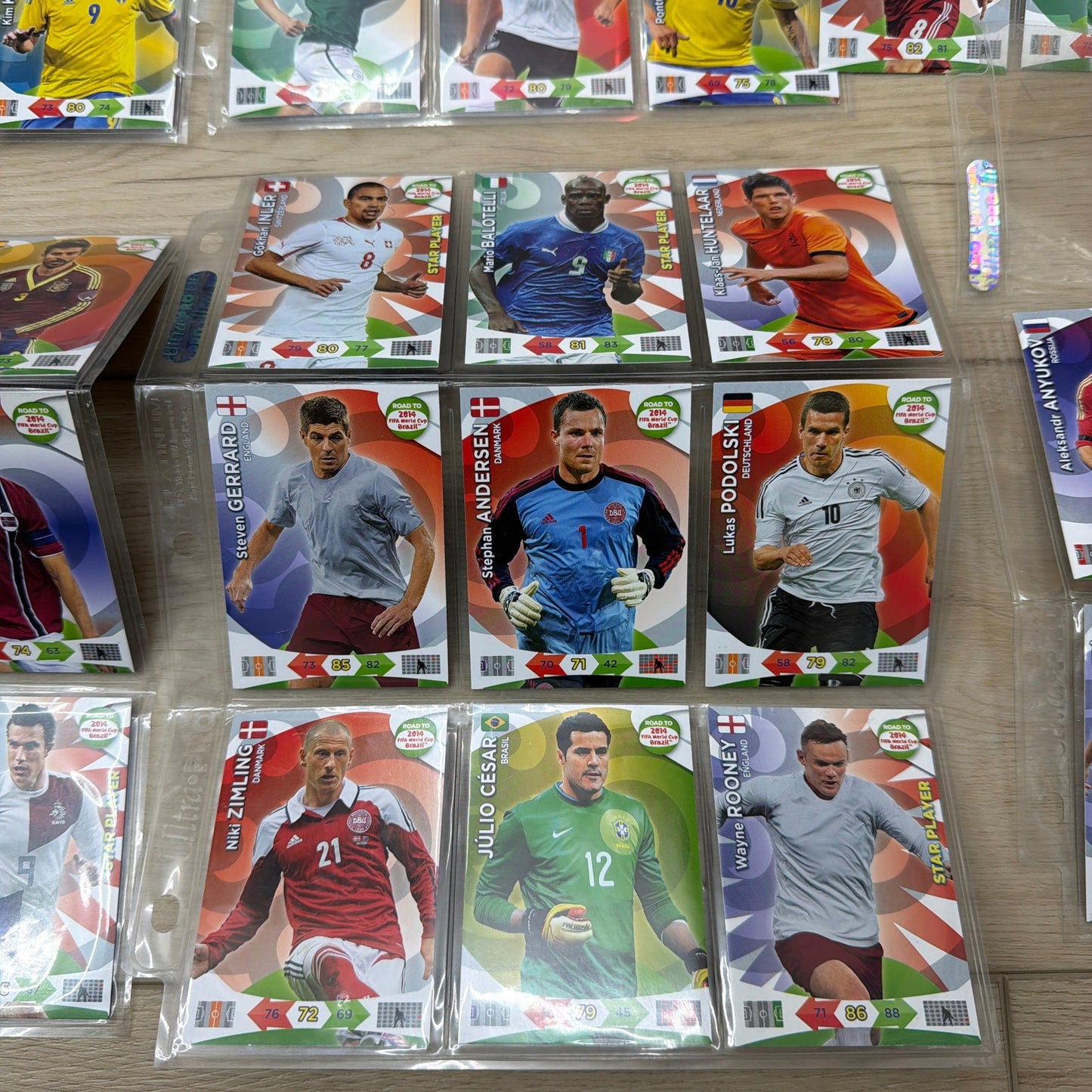 Lot of 60 Soccer Trading Cards Panini Adrenalyn XL Road to 2014 + Donruss Mix