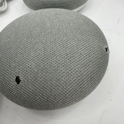 Lot of 4 Google Home Mini Smart Speakers Mixed Models Micro-USB and Barrel Power