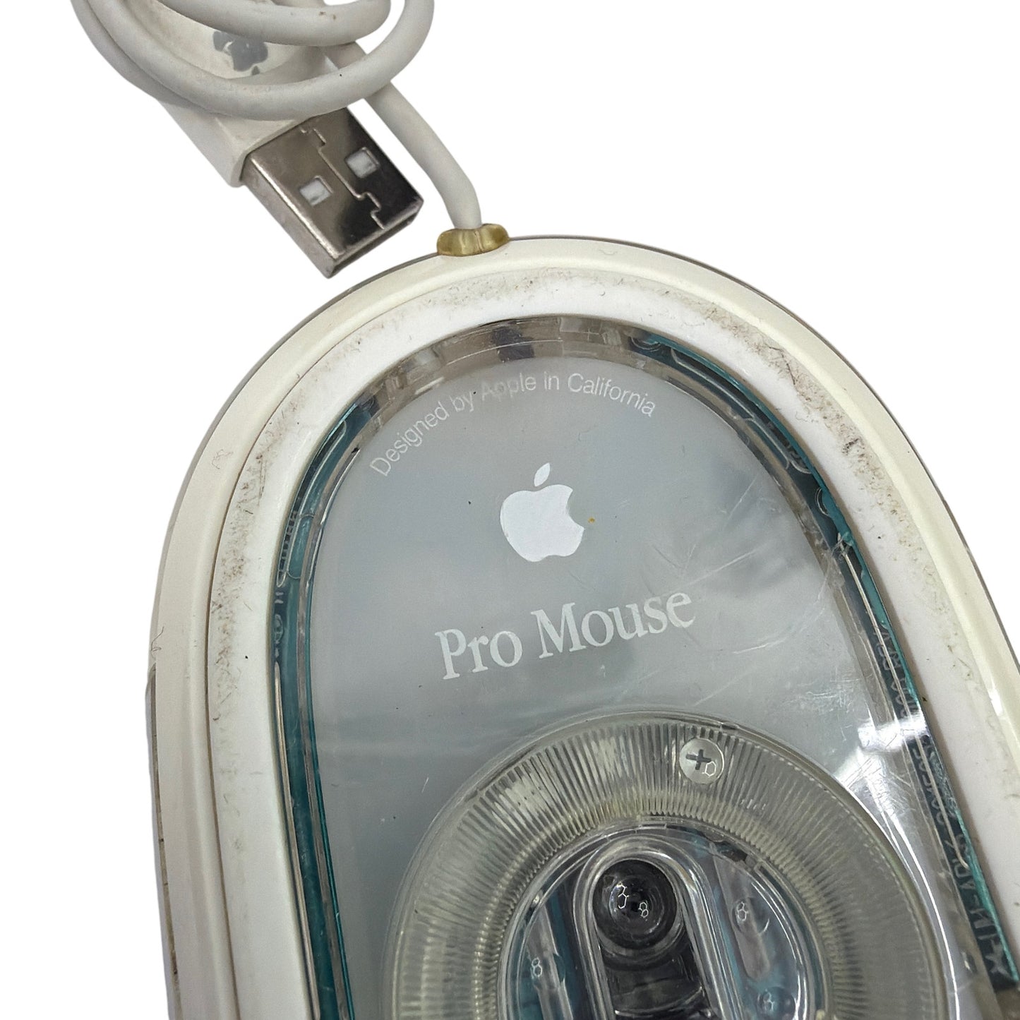 Apple Pro Mouse M5769 USB Wired Optical Mouse White Clear Tested Working