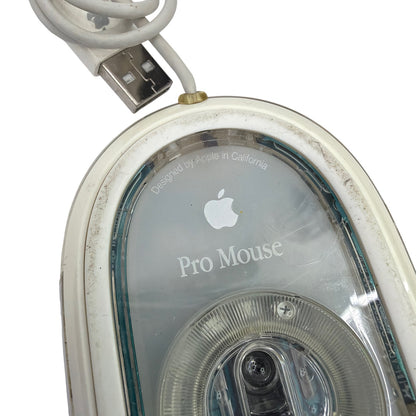 Apple Pro Mouse M5769 USB Wired Optical Mouse White Clear Tested Working