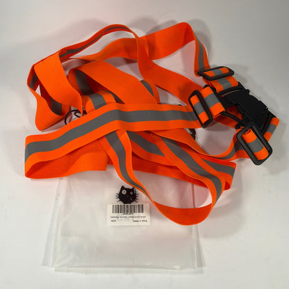 High-Visibility Reflective Running Vest Harness Orange/Gray Adjustable