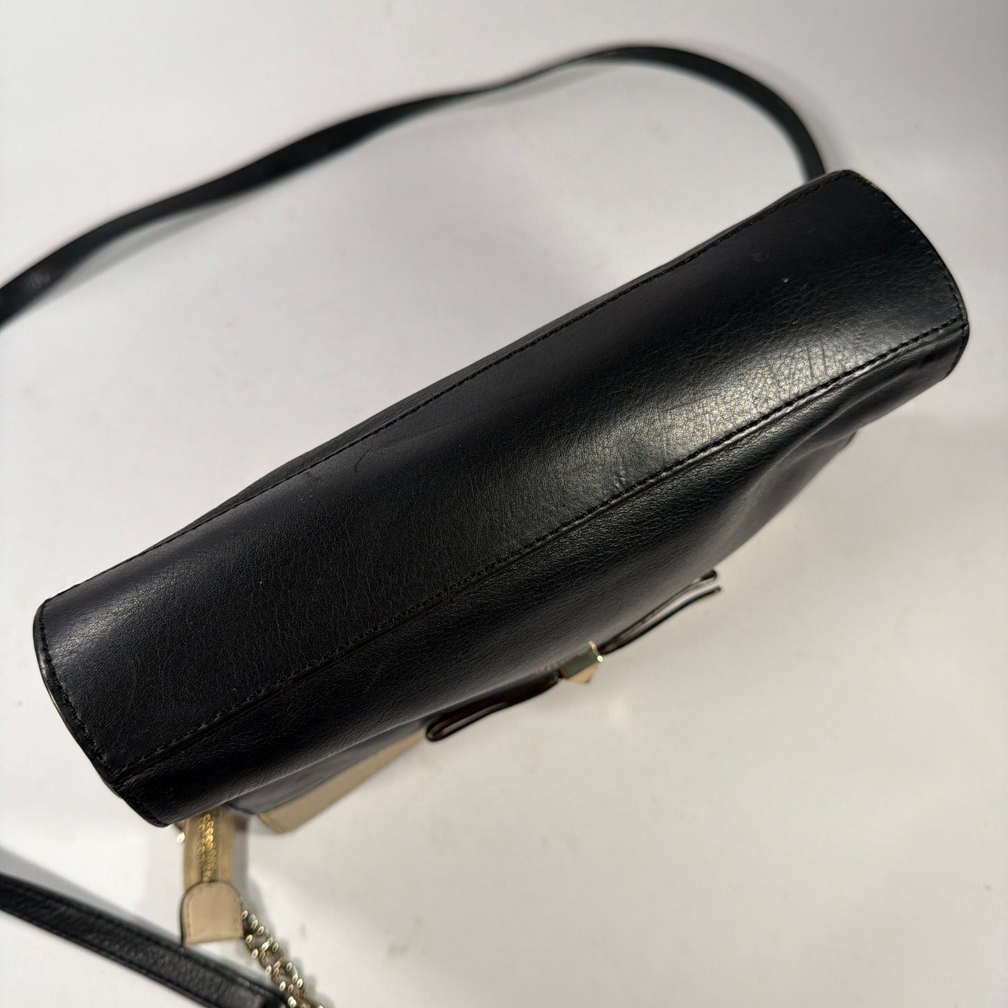 Kate Spade New York Black & Cream Leather Bow Crossbody Bag