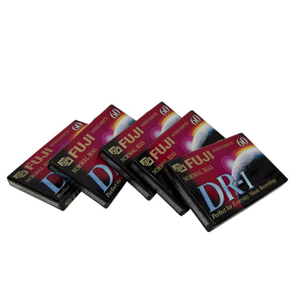 Lot of 5 Fuji DR-I 60 Type I Normal Bias Audio Cassette Tapes Sealed
