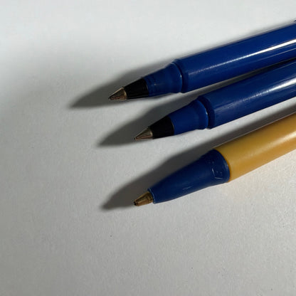 Lot of 3 Prozac Fluoxetine Hydrochloride Promo Pens BIC Micro Metal Blue Yellow