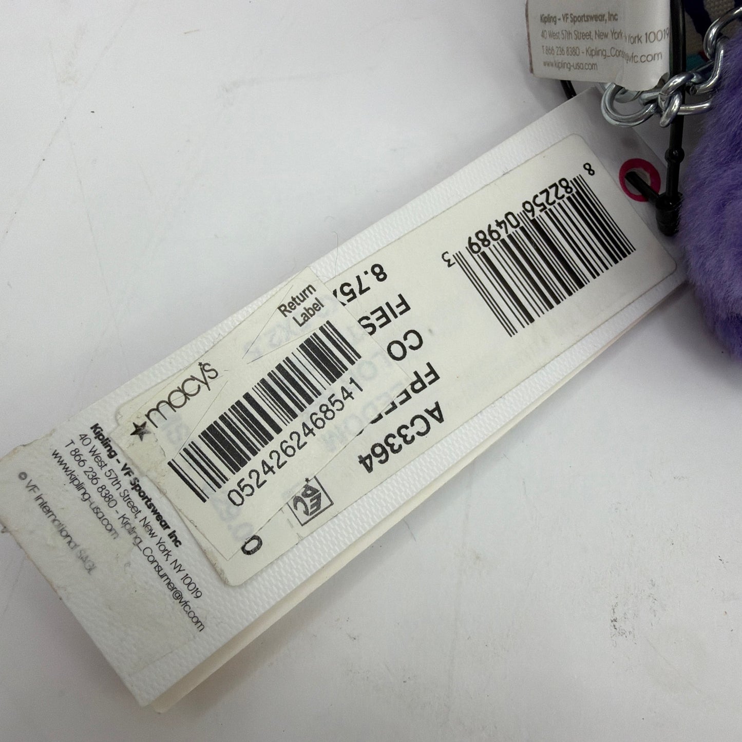 Kipling AC3364 Zip Pencil Case Cosmetic Pouch Multicolor With Monkey Keychain