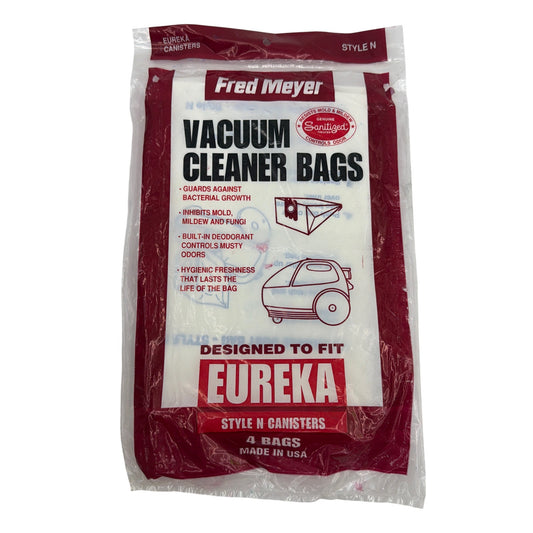 Fred Meyer Vacuum Cleaner Bags for Eureka Style N Canisters – 4-Pack, Sealed