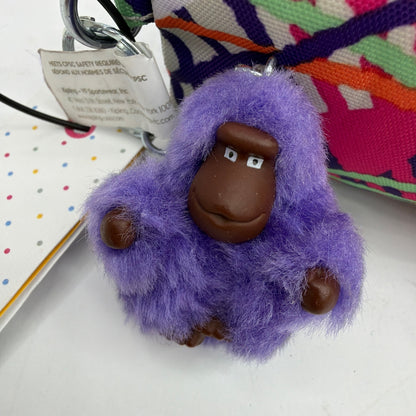 Kipling AC3364 Zip Pencil Case Cosmetic Pouch Multicolor With Monkey Keychain