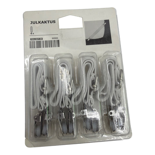 IKEA JULKAKTUS Elastic Strap Sheet Holders White 4-Pack 704.367.96