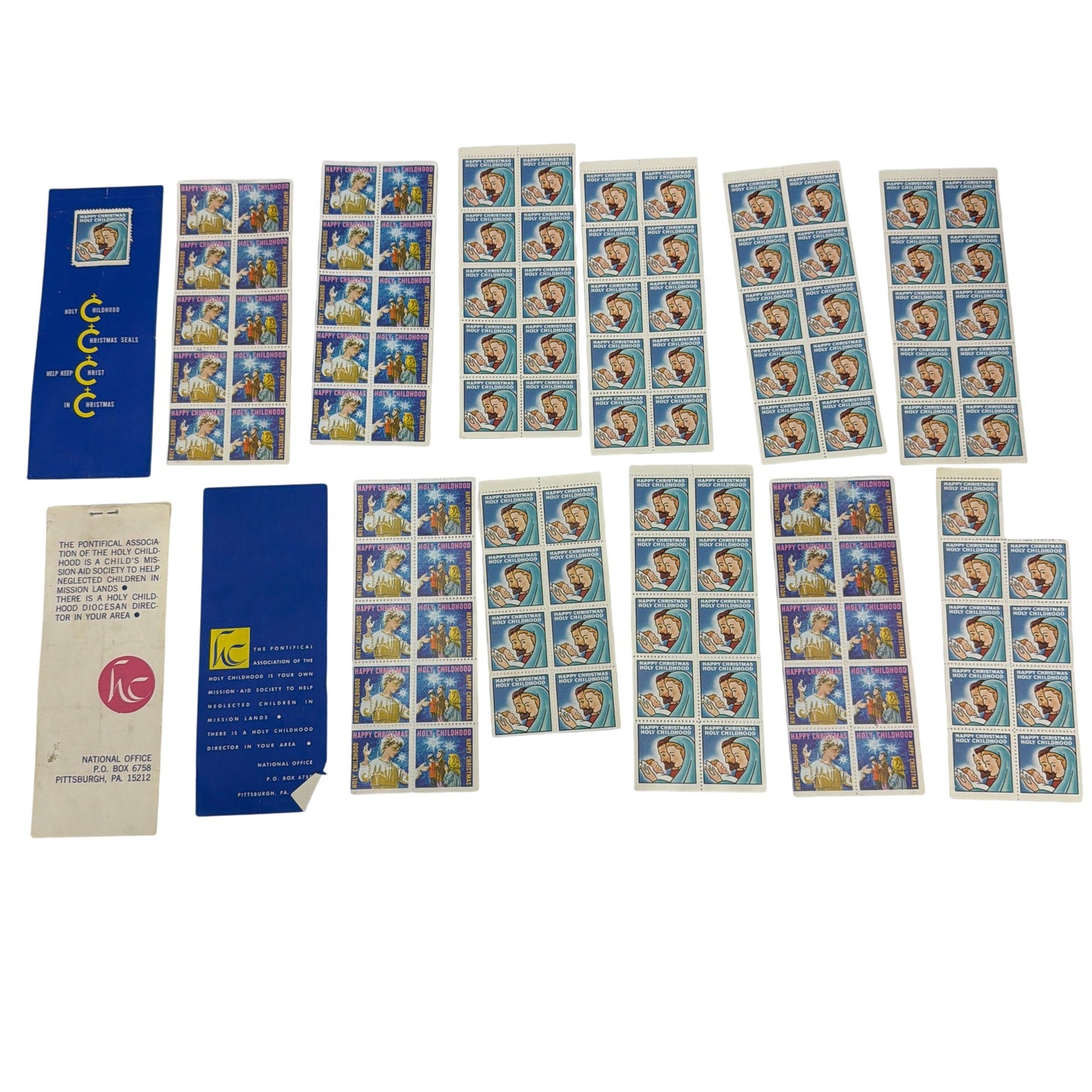 Lot of 100+ Vintage Holy Childhood Christmas Seals Charity Stamps with Booklets