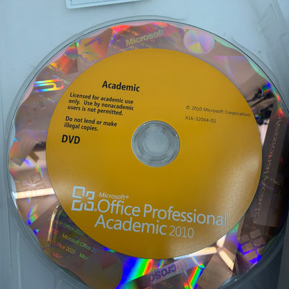 Microsoft Office Professional Academic 2010 DVD With Product Key Complete Box
