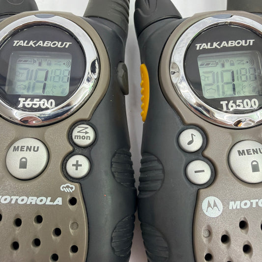 Motorola Talkabout T6500 Two-Way Radio Walkie Talkie Set 2 Radios Tested