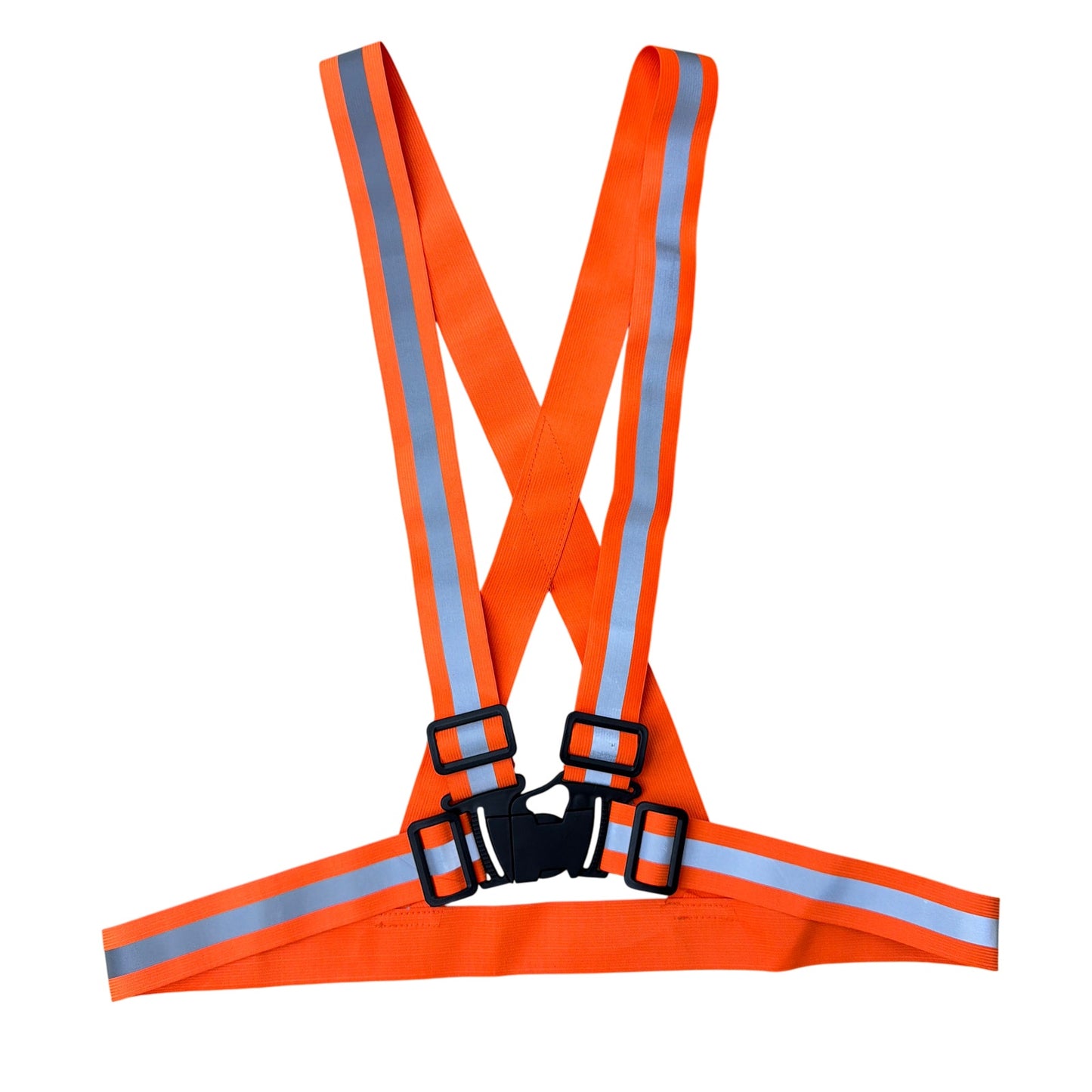 High-Visibility Reflective Running Vest Harness Orange/Gray Adjustable
