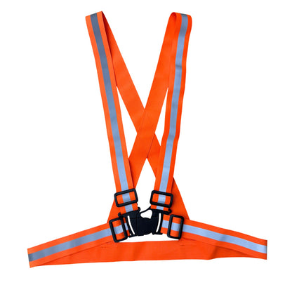 High-Visibility Reflective Running Vest Harness Orange/Gray Adjustable