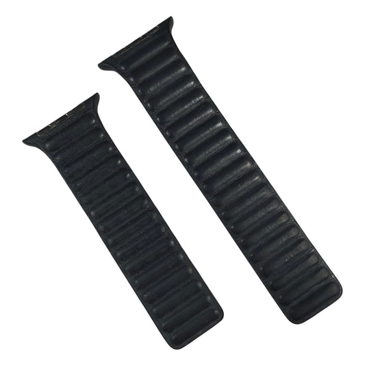 45mm Leather Watch Band Strap Compatible with Apple Watch S/M Blue Brown