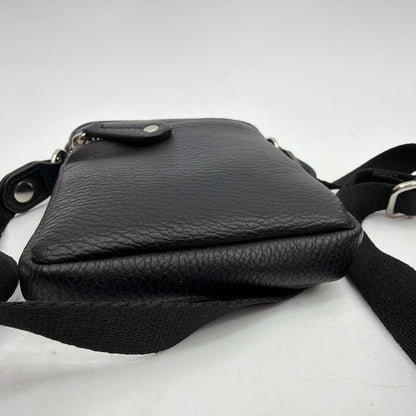 Sondra Roberts Squared Black Leather Crossbody Bag 4.5 x 7.5 x 1