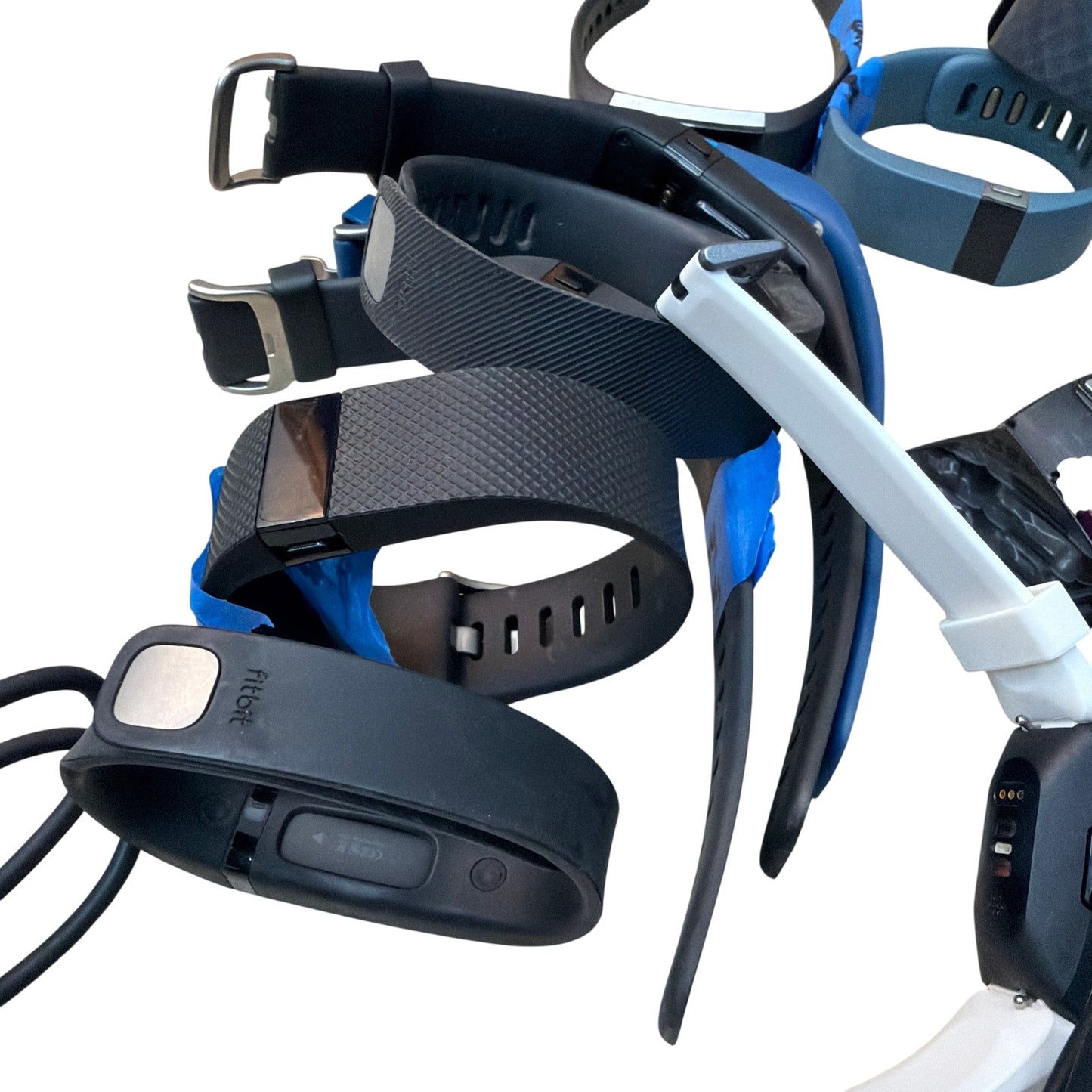 Bulk Fitbit Lot: Trackers, Bands & Chargers Untested As-Is 2+ lb