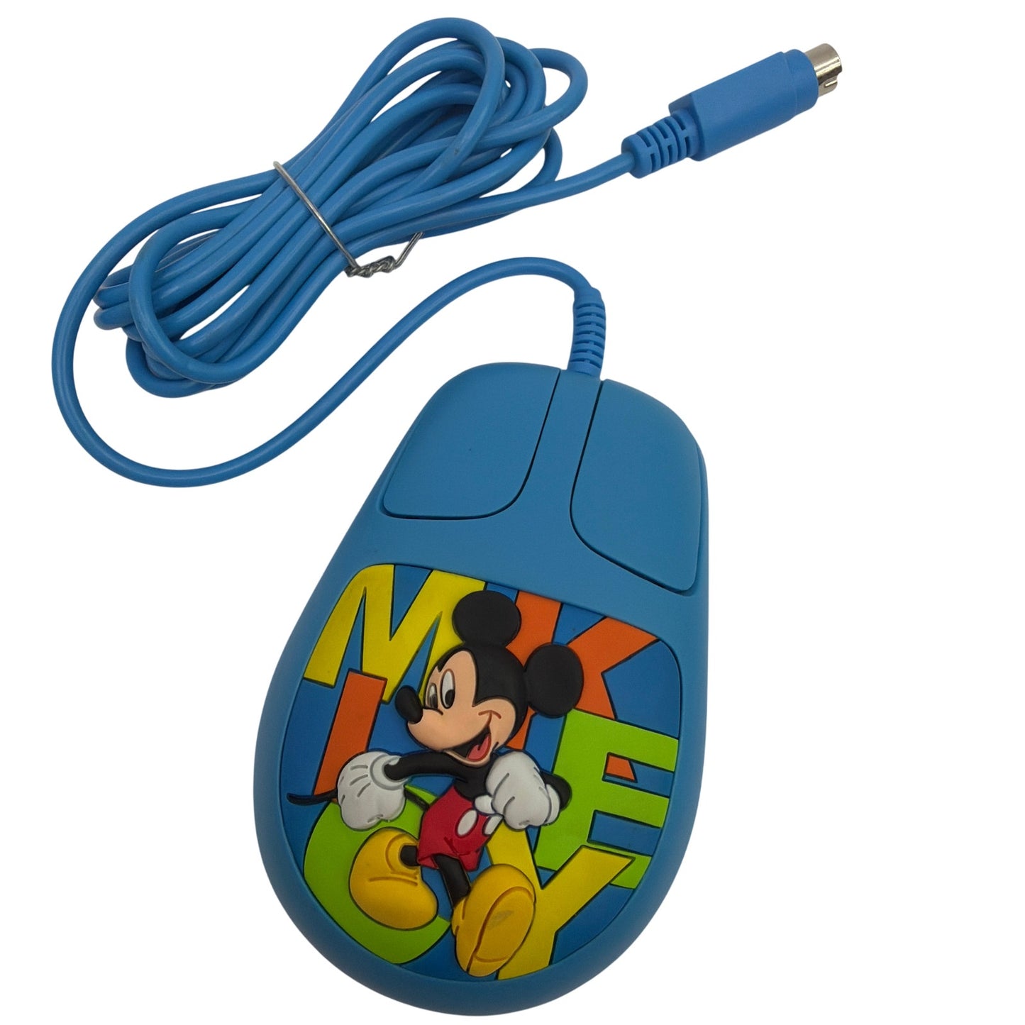 Vintage Disney Mickey Mouse Blue PS/2 Wired Computer Mouse WWL Model 2238