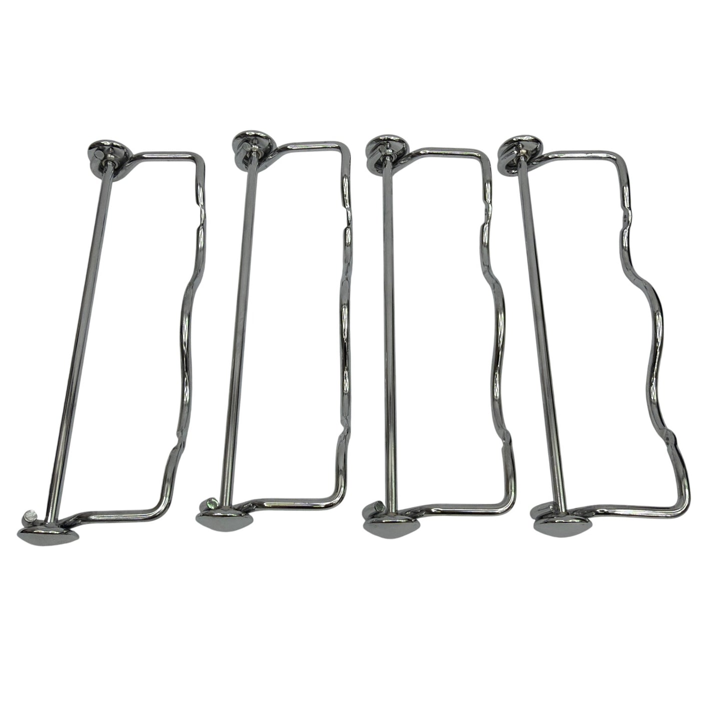 Lot of 4 Chrome Wall-Mounted Guest Towel Holders Approx 13 in