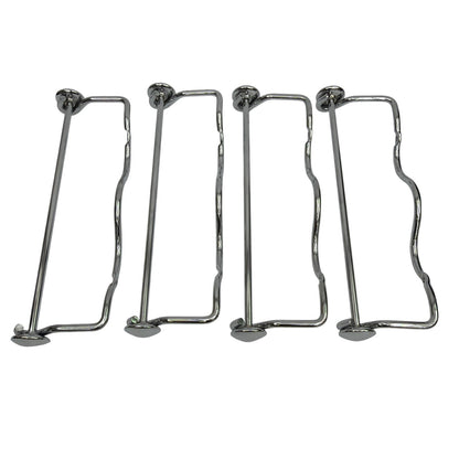 Lot of 4 Chrome Wall-Mounted Guest Towel Holders Approx 13 in