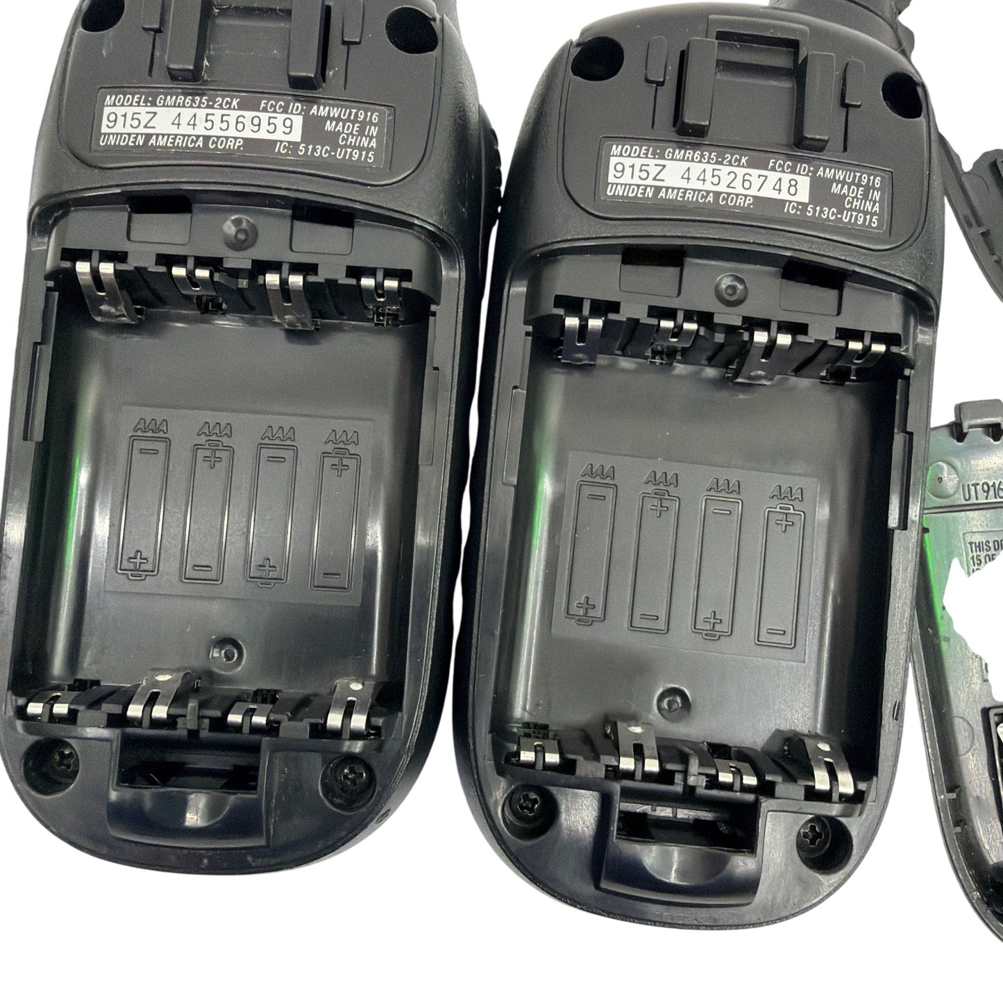 Uniden GMR635-2CK GMRS FRS Two-Way Radio Walkie Talkie Pair Black Tested