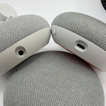 Lot of 4 Google Home Mini Smart Speakers Mixed Models Micro-USB and Barrel Power
