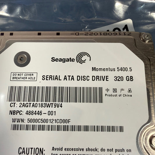 Seagate Momentus 5400.5 320GB 2.5in SATA Laptop Hard Drive ST9320320AS