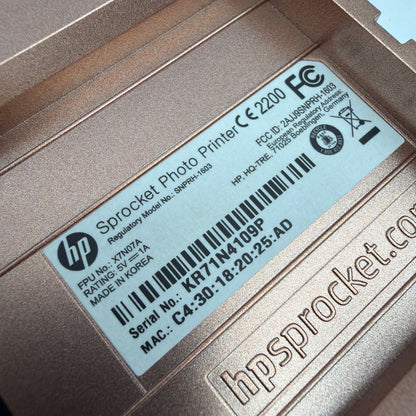 HP Sprocket 100 Portable 2x3 Photo Printer White Rose Gold X7N07A