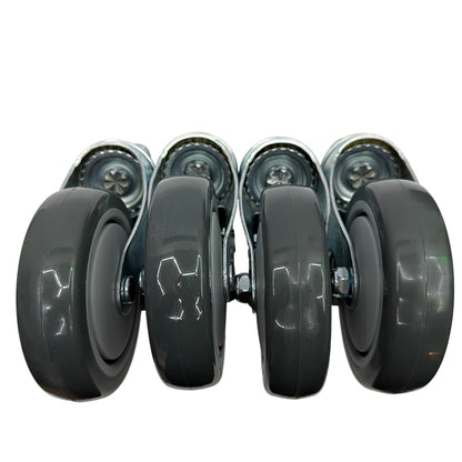 Uline H-1205WH-C 5" Polyurethane Swivel Locking Casters for Wire Shelving – 4‑Pk