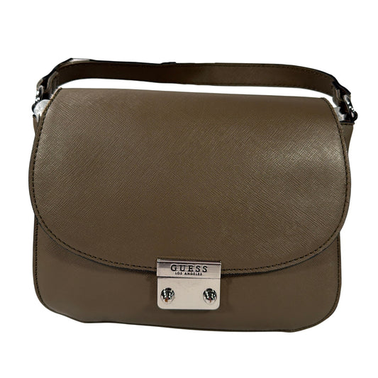 GUESS Los Angeles Small Flap Shoulder Bag Taupe Brown 9x4x8